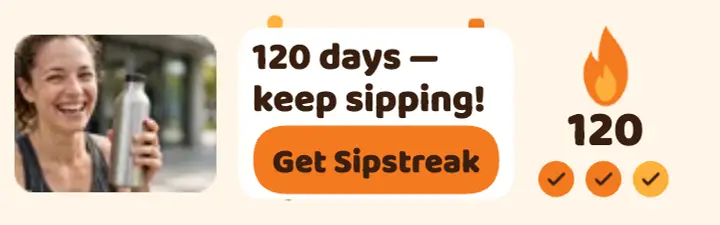 Sipstreak water streak mobile banner: water habit banner ad template