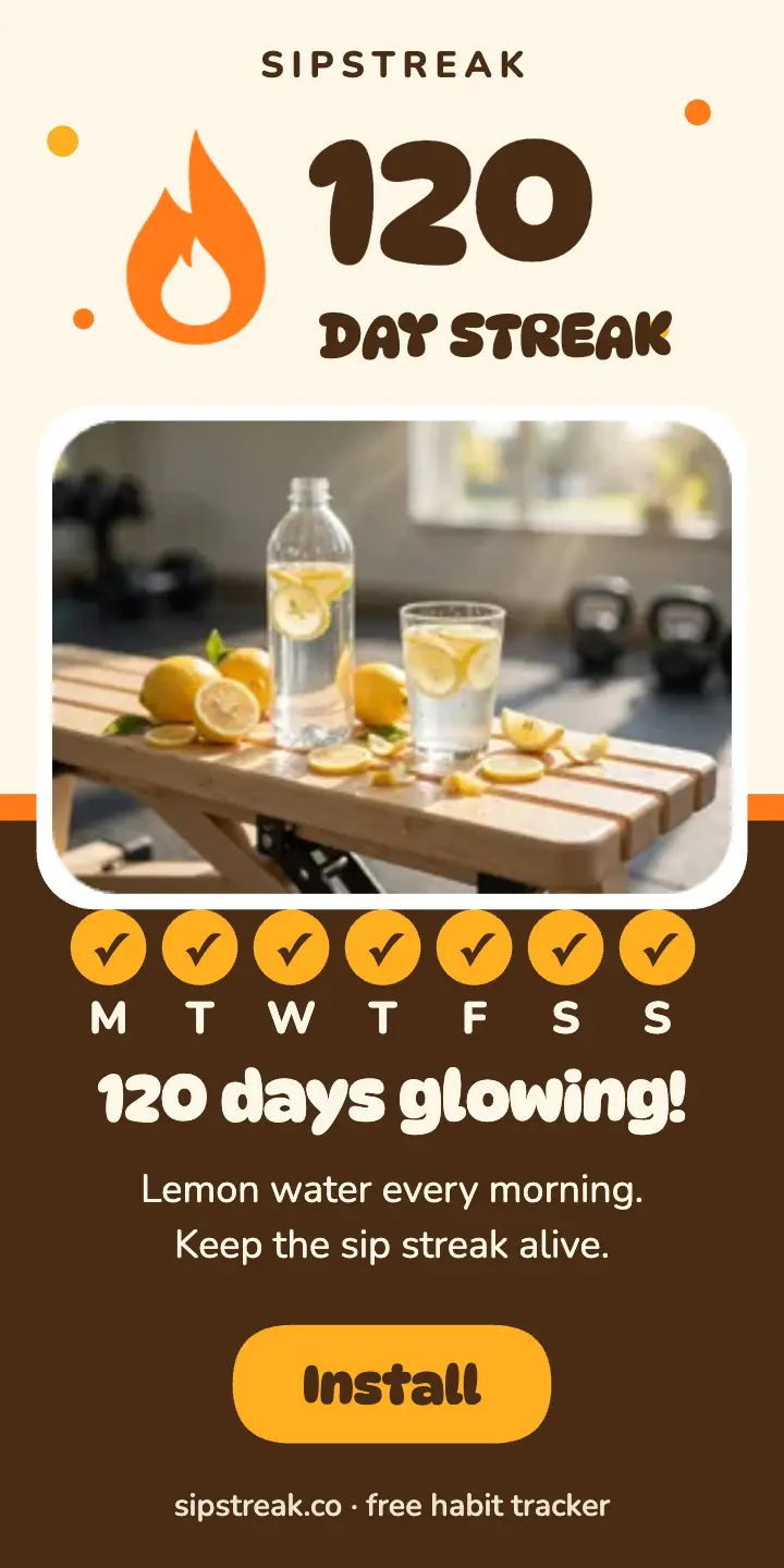 Sipstreak lemon water streak half page ad: water habit app ad template