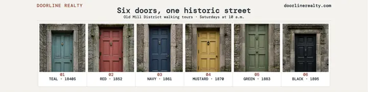 Six doors typology realty banner template