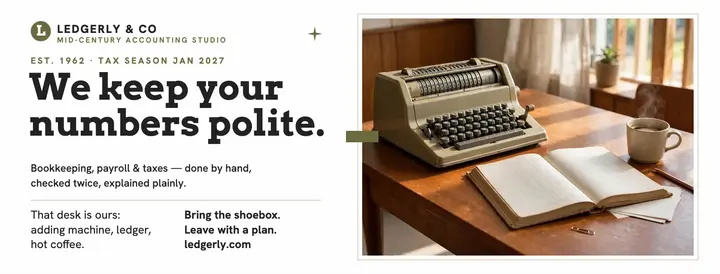 Ledgerly accounting studio sixties cover: accounting studio facebook cover template