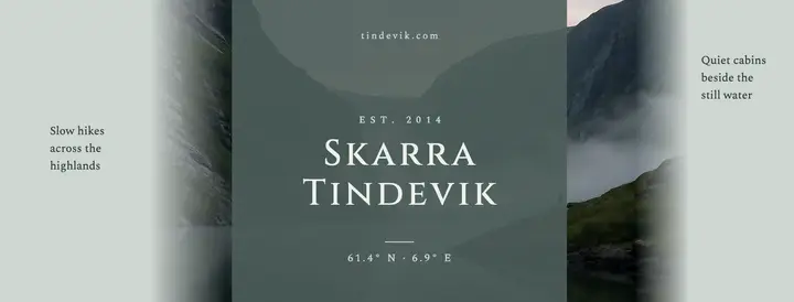 Skarra Tindevik Cabins slow hikes misty cover: travel facebook cover template