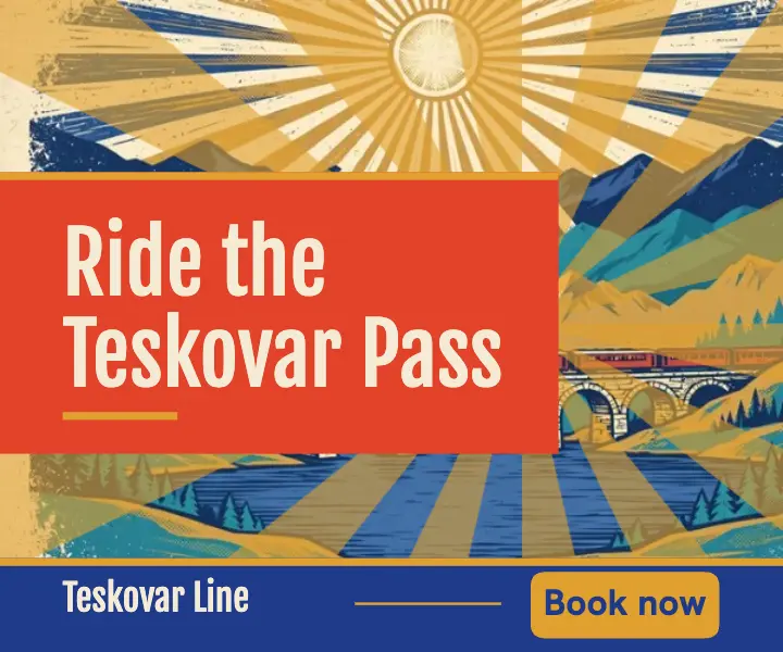 Mountain railway display ad template