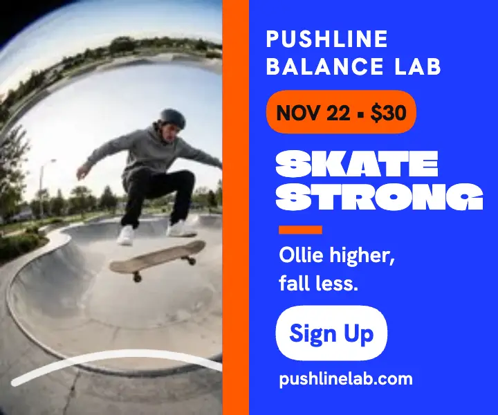Pushline skate balance clinic ad template