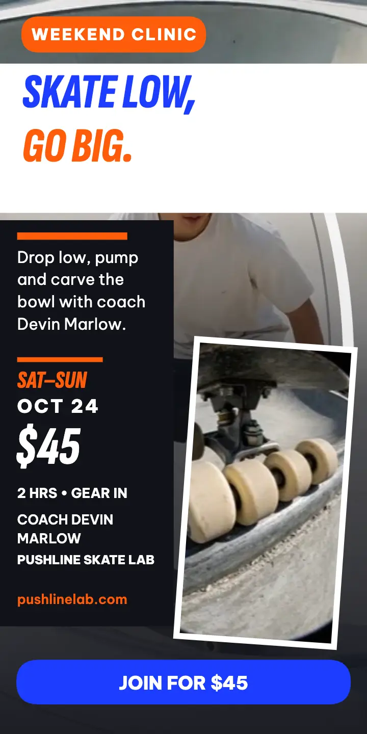 Pushline weekend skate clinic fisheye ad template