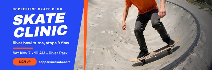 Copperline Saturday skate clinic fisheye header template