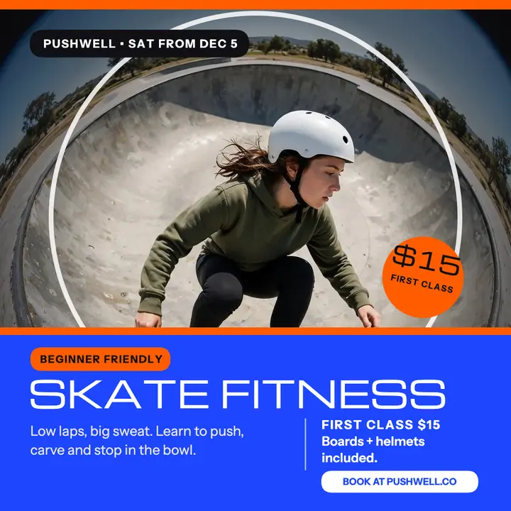 Pushwell skate fitness beginner class post template