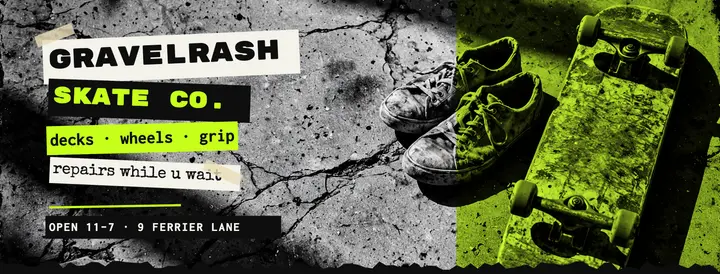 Gravelrash skate shop cover template