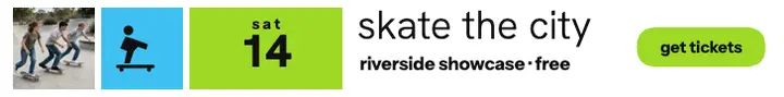 Riverside Skate Showcase leaderboard ad template