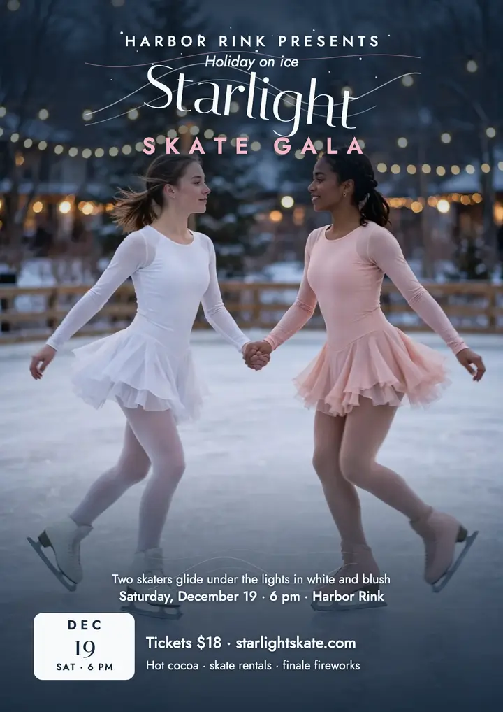 Starlight Skate Gala holiday flyer template
