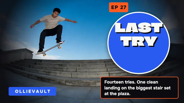 Skate vlog Last Try fisheye thumbnail template