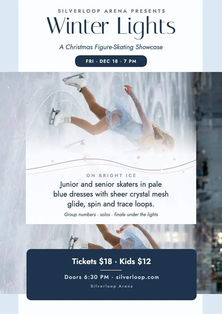 Winter Lights skating showcase flyer template