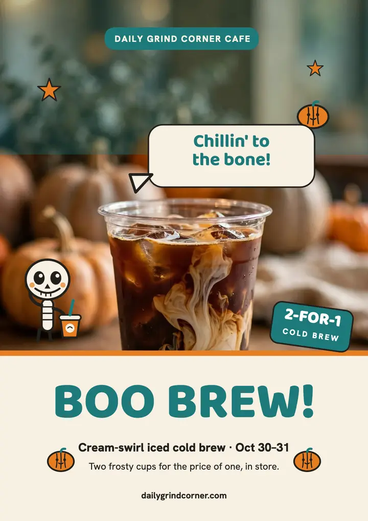 Boo Brew cold brew sale flyer template
