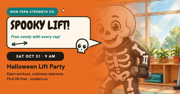Iron Fern Halloween lift party post template