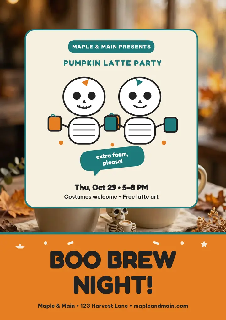 Maple and Main Boo Brew Night flyer template