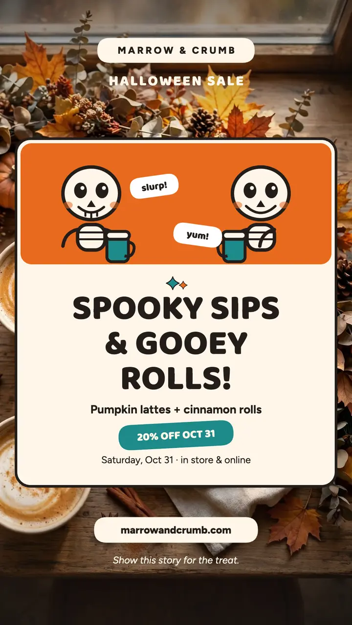 Marrow and Crumb Halloween sale story template
