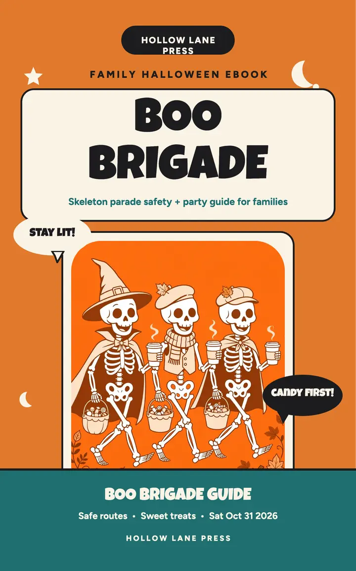 Boo Brigade skeleton parade guide template