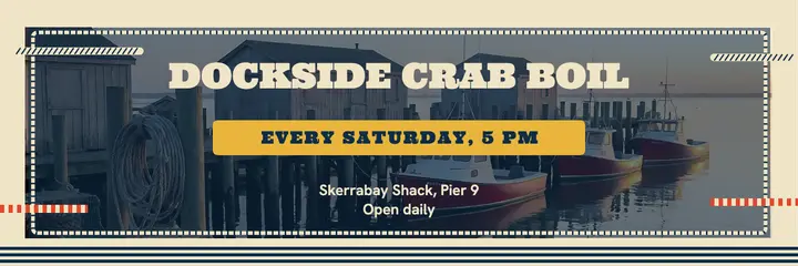 Skerrabay Shack Saturday crab boil nautical header template
