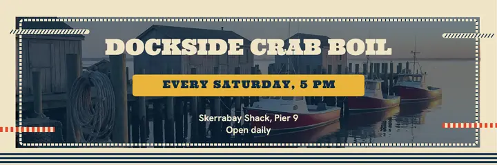 Skerrabay Shack Saturday crab boil nautical header template