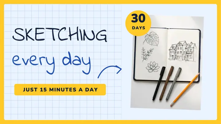 30-day sketching challenge template