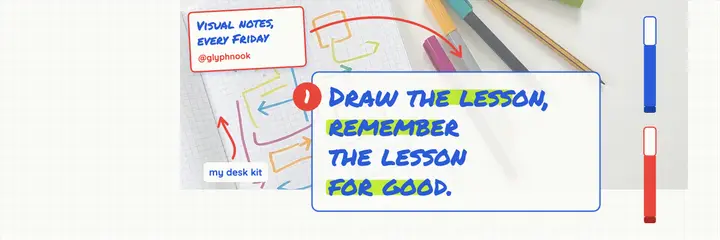 Sketchnote teacher X header, Glyphnook template