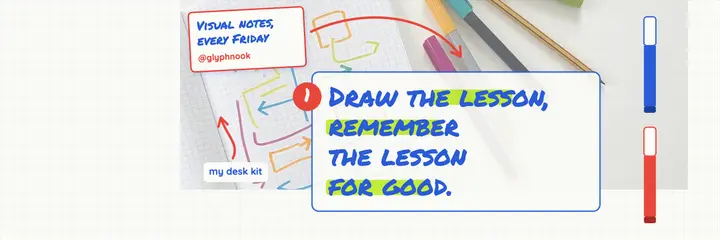 Sketchnote teacher X header, Glyphnook template