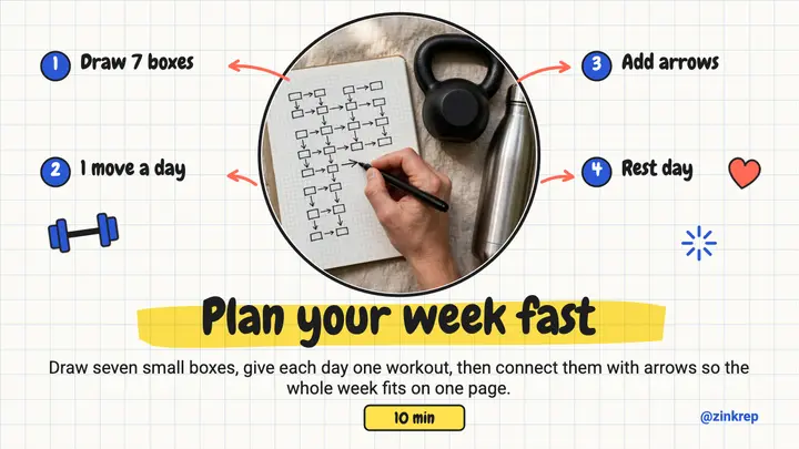 Sketchnote training week planner thumbnail template