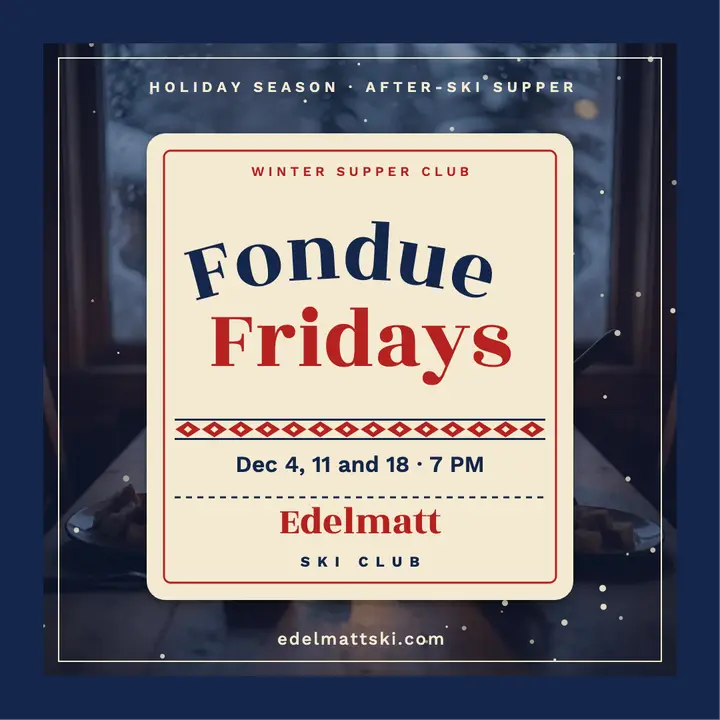 Edelmatt Ski Club fondue Fridays invitation template
