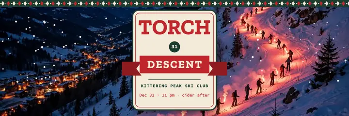 Kittering Peak Ski Club torch descent header template