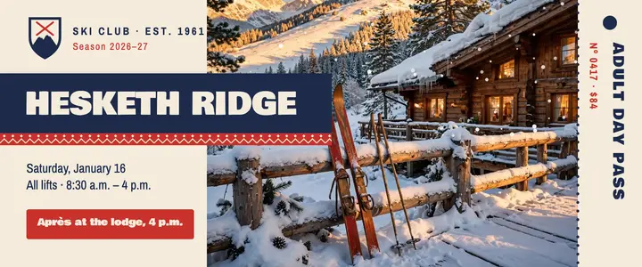 Hesketh Ridge ski day pass template