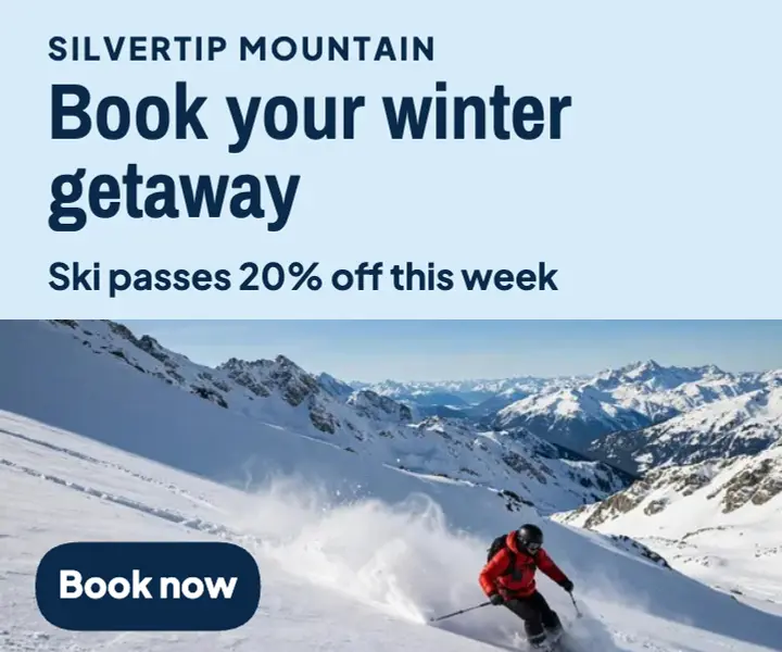 Ski getaway ad template