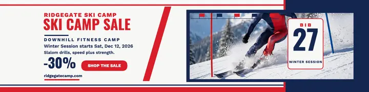Ridgegate ski camp winter sale banner: ski camp sale banner template