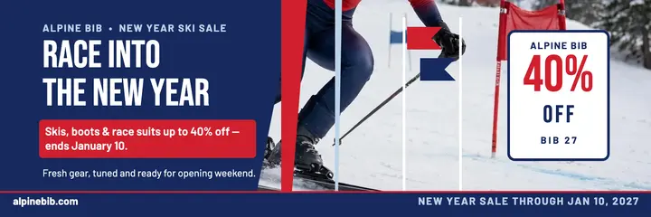 Alpine Bib New Year ski sale header template