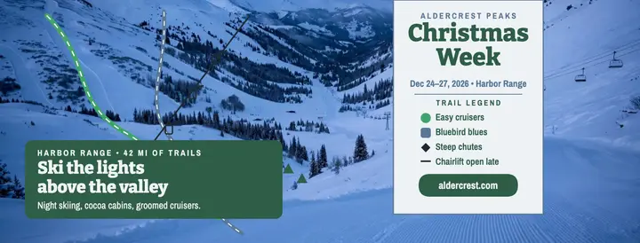 Aldercrest Peaks Christmas week cover template