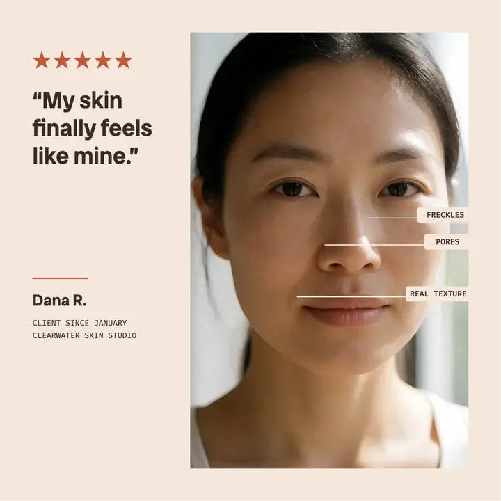 Skin diary client review post template
