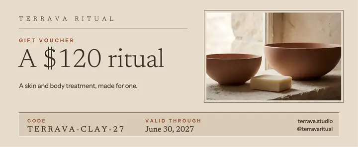 Terrava Ritual skin and body gift voucher: spa gift voucher template