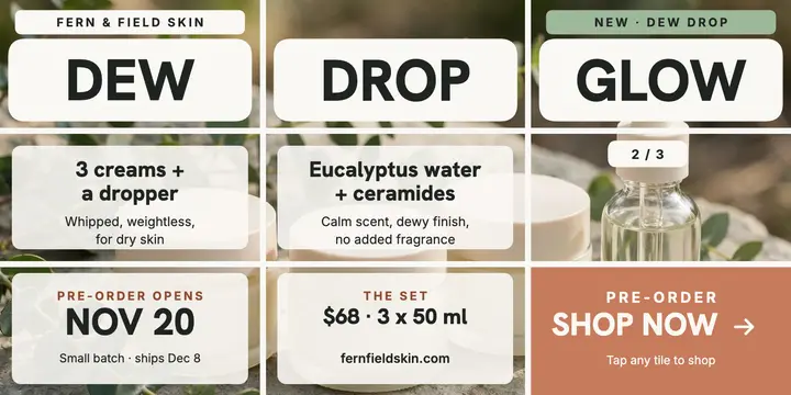Fern and Field Dew Drop grid reveal template