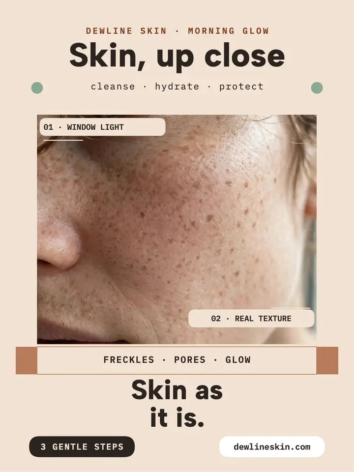 Dewline Skin morning glow routine post template