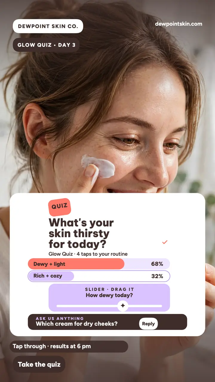 Dewpoint Glow Quiz poll story template
