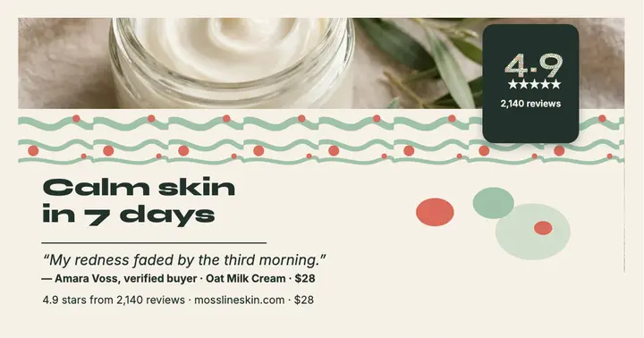 Mossline Skin cream review pattern post template