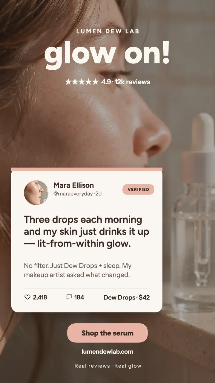 Lumen Dew Lab glowing review story template