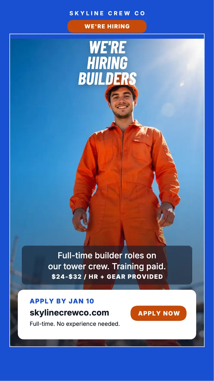 Skyline Crew Co sky-high hiring story: hiring story builders template