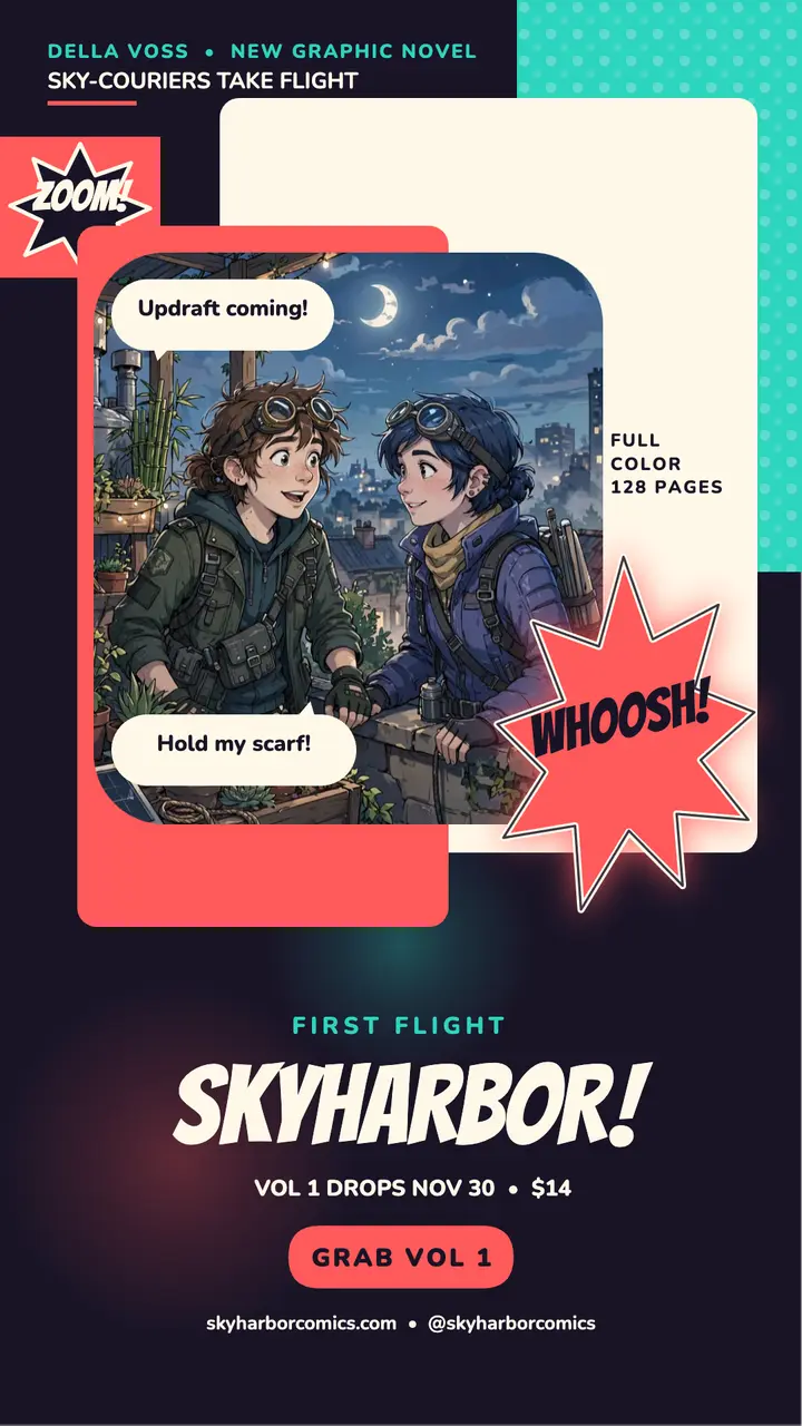 Skyharbor Vol 1 comic launch story template
