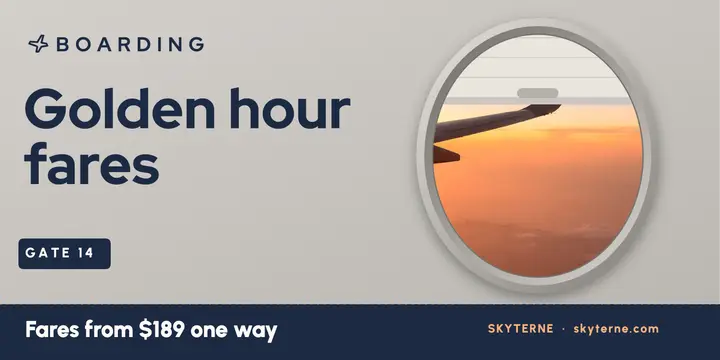 Skyterne golden hour fares post, plane window template