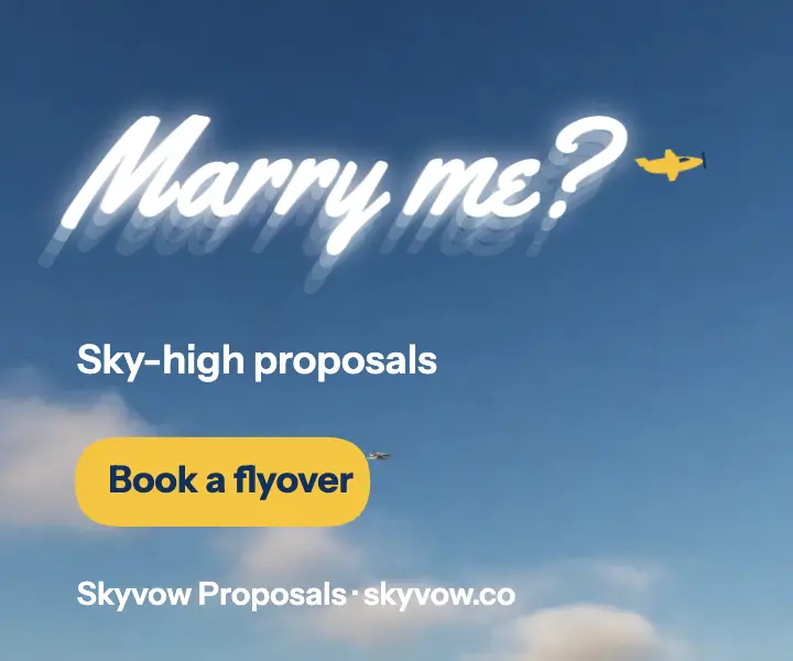 Skyvow Proposals skywriting display ad template