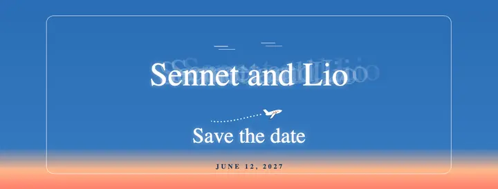 Skywriting save the date Facebook cover, sunset sky: save the date cover template