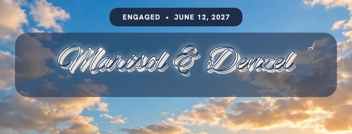 Marisol and Denzel skywritten engagement cover template