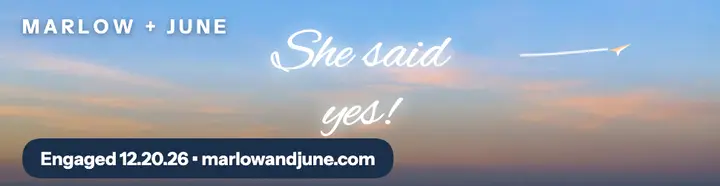 Skywritten proposal billboard, Marlow and June: proposal billboard template