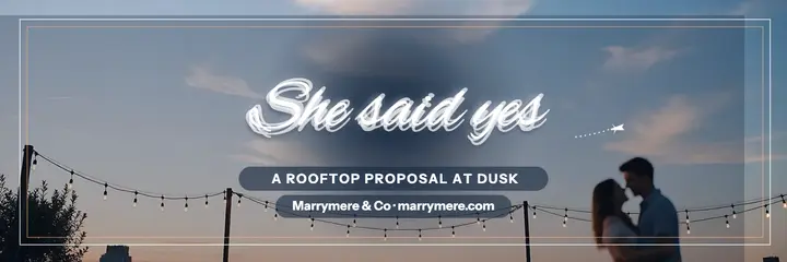 She said yes rooftop proposal header: engagement announcement header template