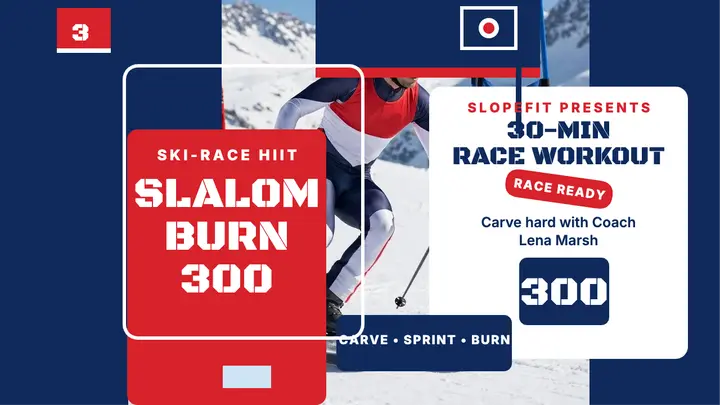 Slalom Burn 300 ski workout thumbnail template