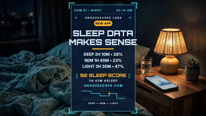 Snoozescope sleep app HUD launch thumbnail template